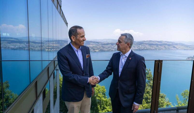 Sheikh Mohammed bin Abdulrahman bin Jassim Al-Thani with Ignazio Cassis